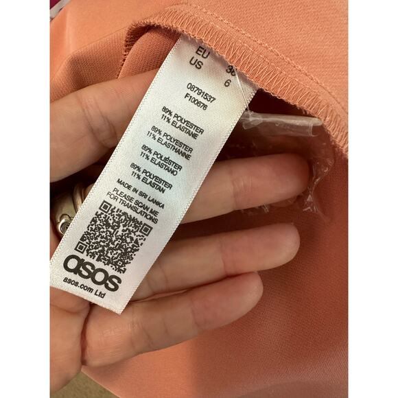 Asos melon short sleeves front pleated midi dress size 6 - Picture 5 of 16